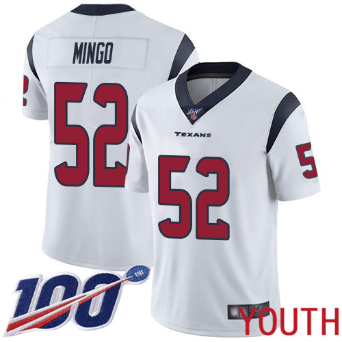 Houston Texans Limited White Youth Barkevious Mingo Road Jersey NFL Football 52 100th Season Vapor Untouchable